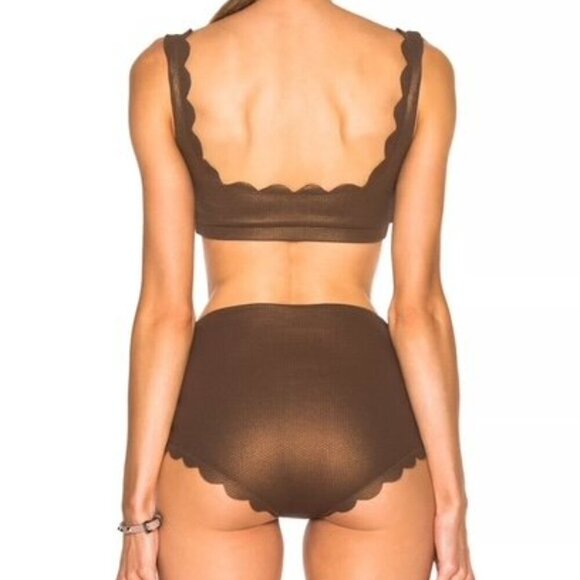 Marysia Swim Palm Springs High-Waist Bikini Bottom – Metallic Brown – Size L - Picture 3 of 10